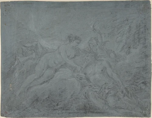 Diana and Endymion by Januarius Zick, drawing, 1745-1797