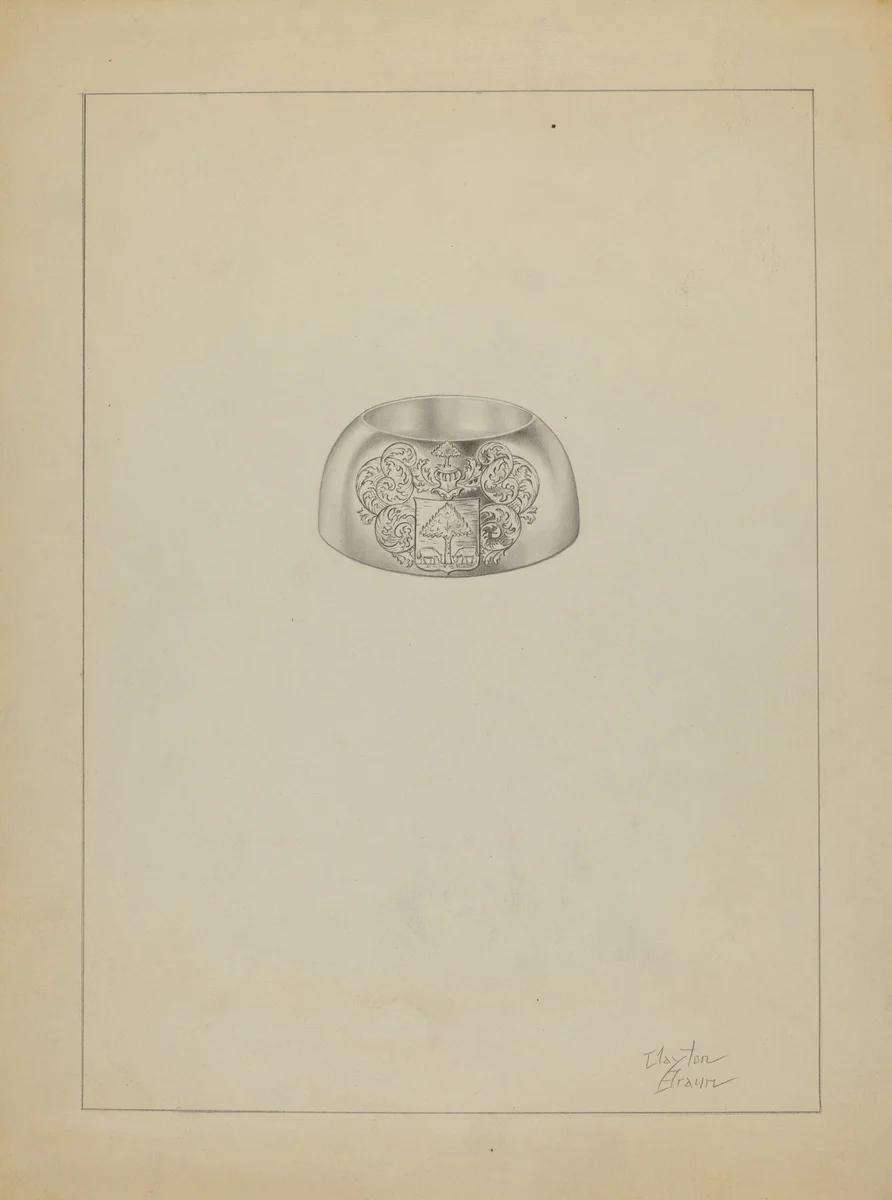 Silver Trencher Salt by Clayton Braun, index of american design, 1936