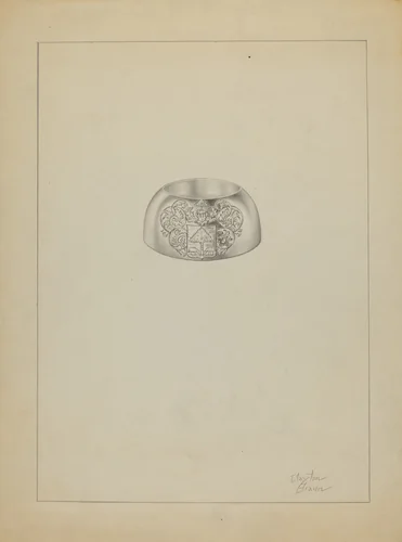 Silver Trencher Salt by Clayton Braun, index of american design, 1936