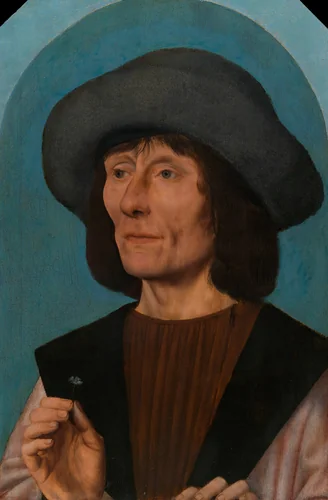 Portrait of a Man with a Pink by Quentin Massys, painting, 1500-1510
