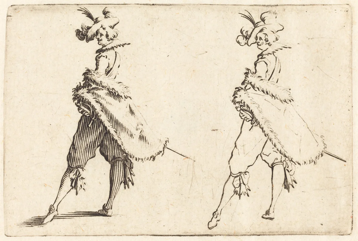 Gentleman Viewed from the Side by Jacques Callot, print, 1622