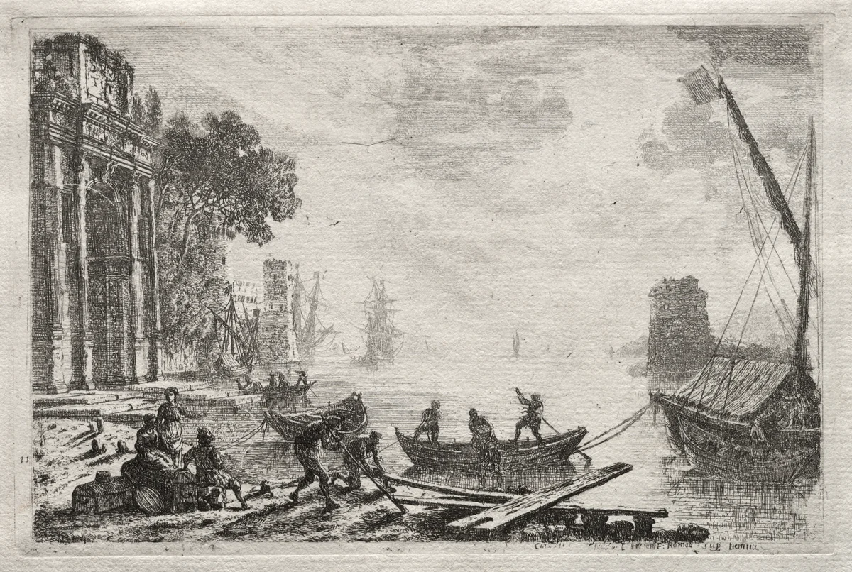 The Sunset by Claude Lorrain, print, 1634