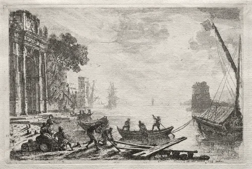 The Sunset by Claude Lorrain, print, 1634