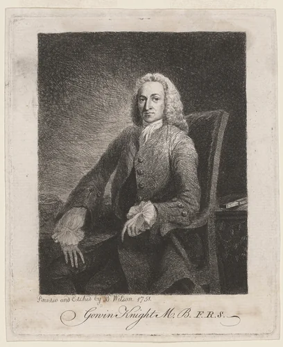 Gowin Knight, M.B., F.R.S. by Benjamin Wilson, print, 1751