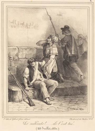 "Les Scélérats!..." by Hippolyte Bellangé, print, 1830