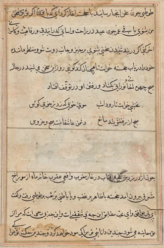Page from Tales of a Parrot (Tuti-nama): text page by Unknown, painting, 1555-1565