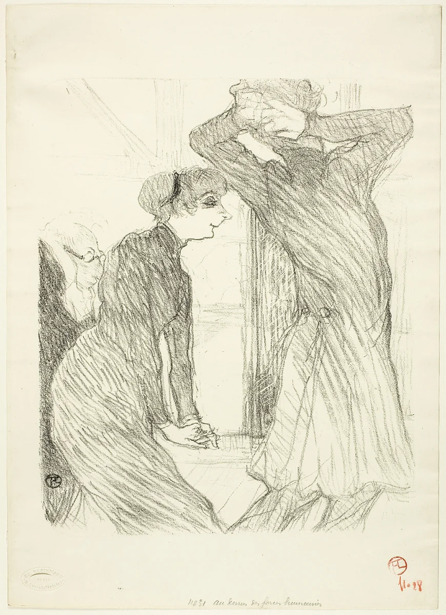 Lugné-Poé and Bady, in "Au-Dessus des Forces Humaines" by Henri de Toulouse-Lautrec, print, 1894