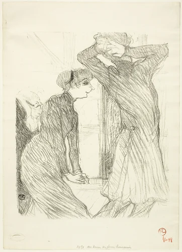 Lugné-Poé and Bady, in "Au-Dessus des Forces Humaines" by Henri de Toulouse-Lautrec, print, 1894