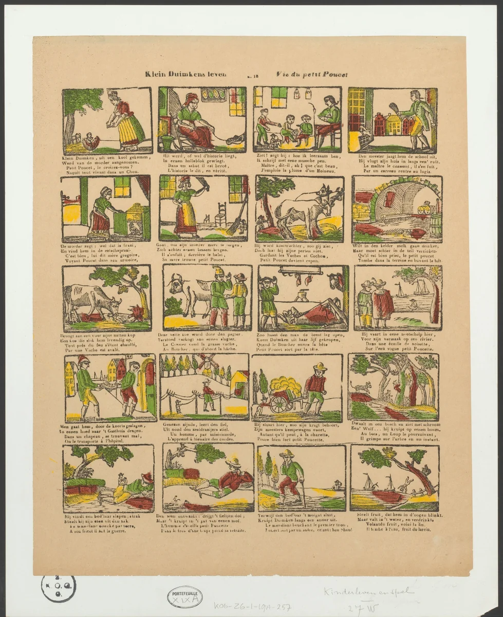 Sprookje van Klein Duimpje by anonymous, print, 1856-1900