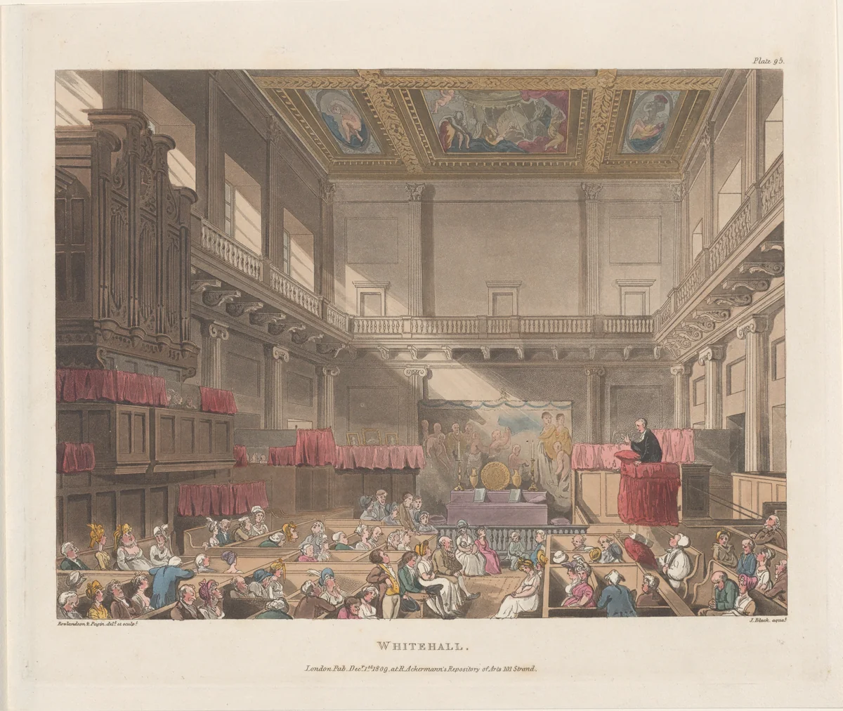Whitehall by Thomas Rowlandson, print, 1809