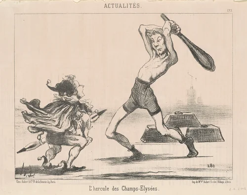 L'Hercule des Champs-Elysées by Honoré Daumier, print, 1851