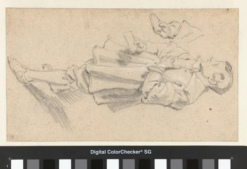Studie van een staande jongen by Unknown, drawing, 1590-1666