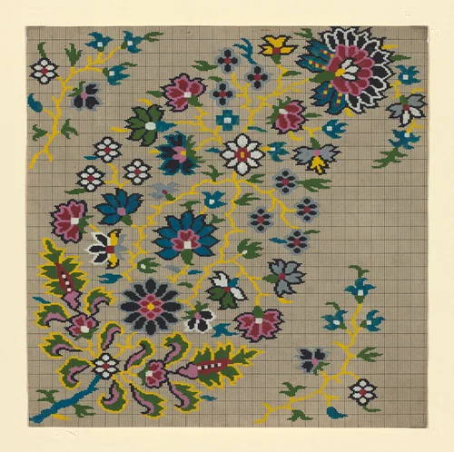 Mise-en-carte (Point-paper) by France, textile, 1760-1790