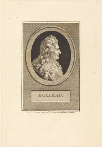 Despreaux-Nicolas Boileau by Augustin de Saint-Aubin; François Girardon, print, 1800