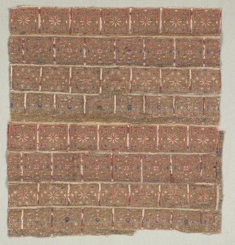 Vestment fragment with stars in staggered squares by Unknown, textile, 1200-1299