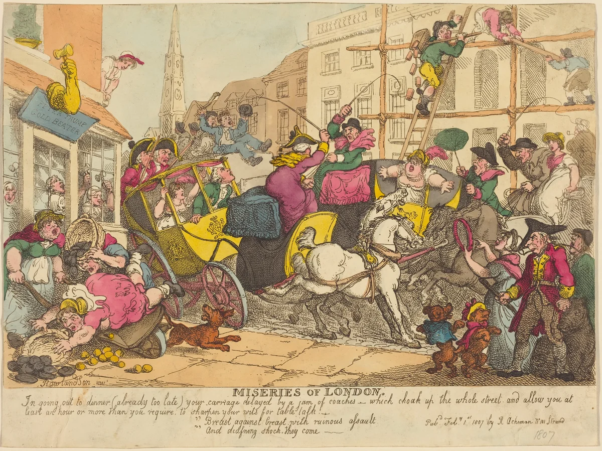 Miseries of London by Thomas Rowlandson, print, 1807