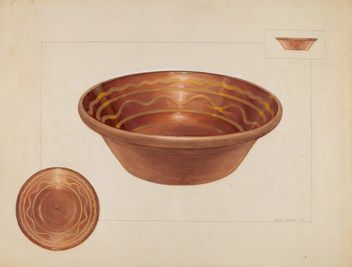 Bowl by Agnes Karlin, index of american design, 1935-1942