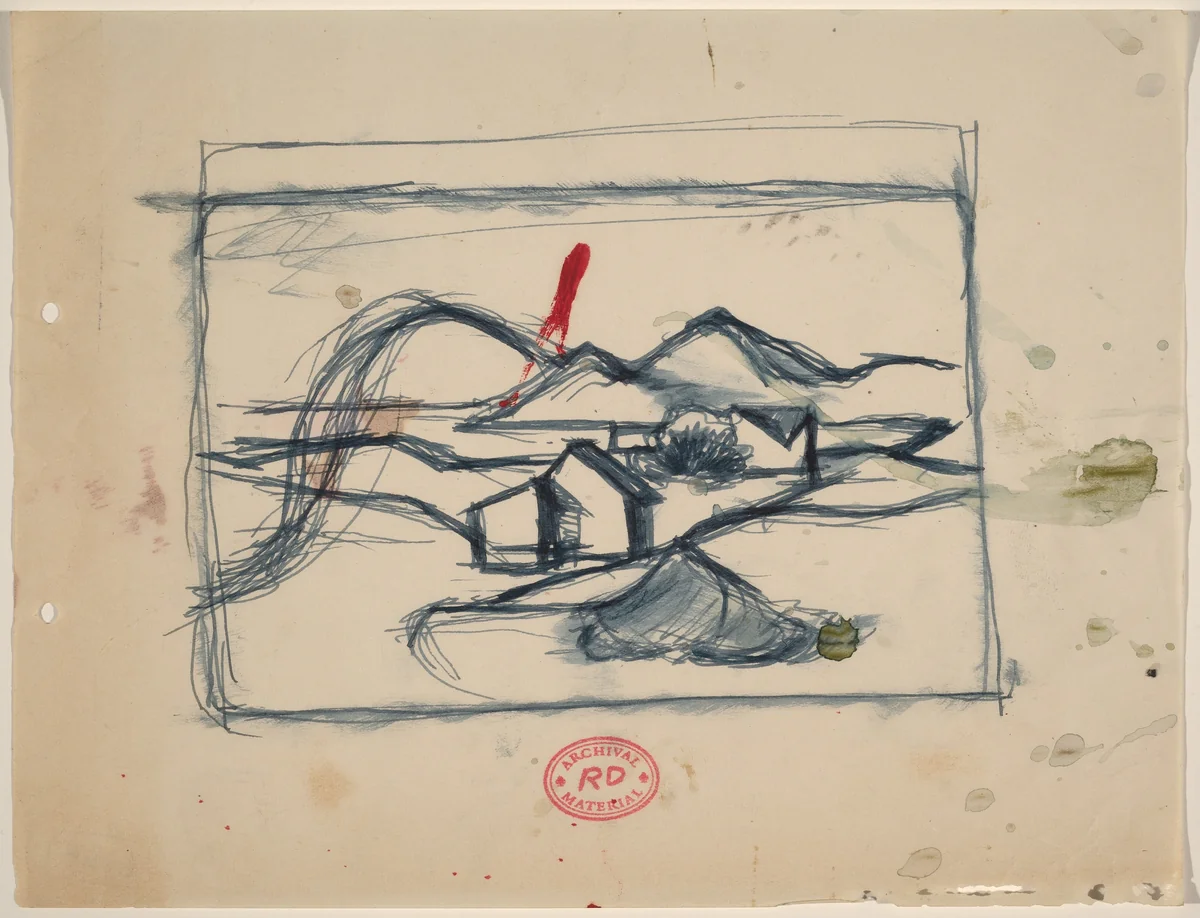 Untitled [compositional study for a landscape] by Richard Diebenkorn, drawing, 1955-1967