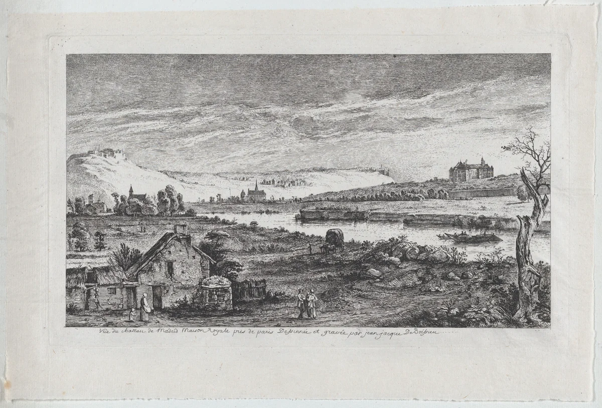View of the Madrid Castle, near Paris by Jean Jacques de Boissieu, print, 1764