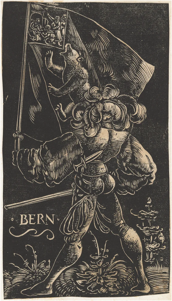 Standard-Bearer for the Canton of Bern by Urs Graf, print, 1521