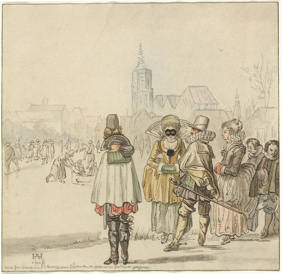 The Winter King on the Ice by Cornelis Ploos van Amstel; Hendrick Avercamp, print, 1766