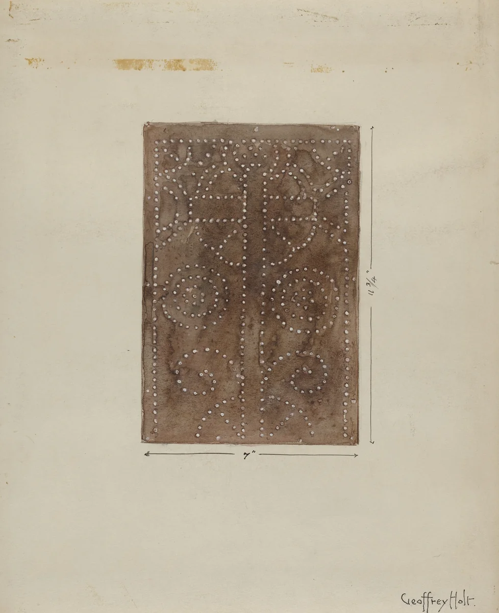 Pierced Metal Screen Inside Confessional by Geoffrey Holt, index of american design, 1936