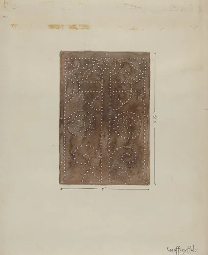 Pierced Metal Screen Inside Confessional by Geoffrey Holt, index of american design, 1936