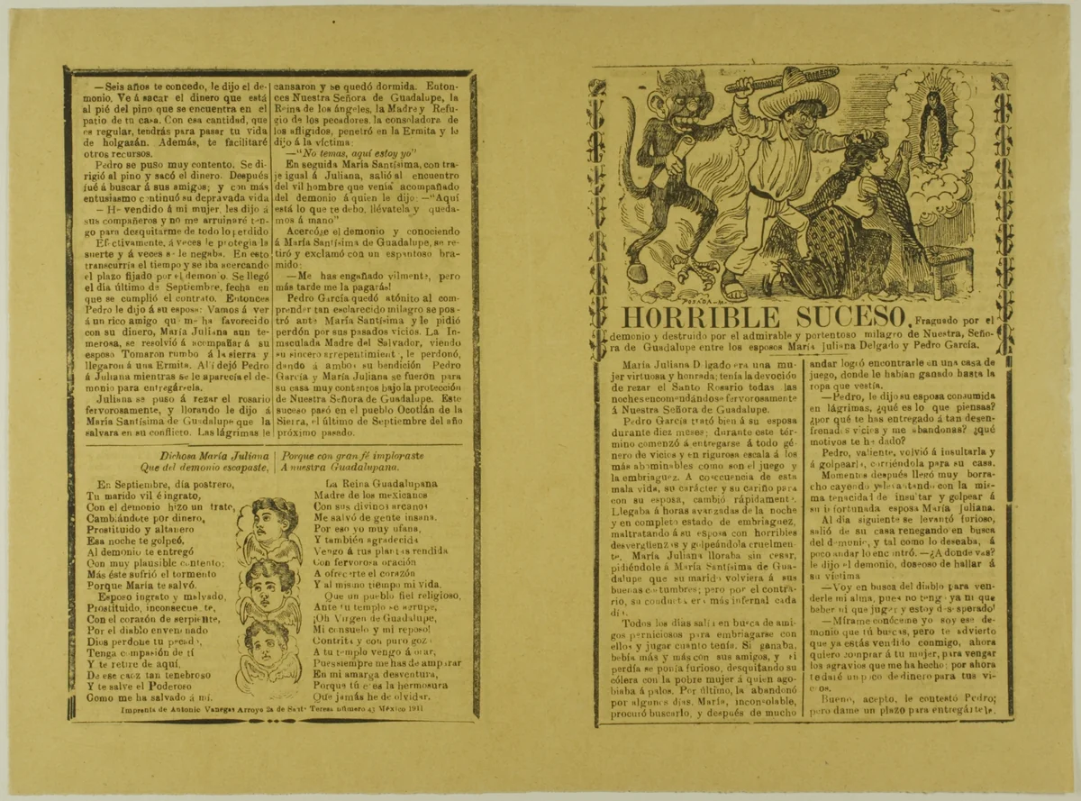 Horrible suceso (Horrible Incident) by José Guadalupe Posada, print, 1871-1913