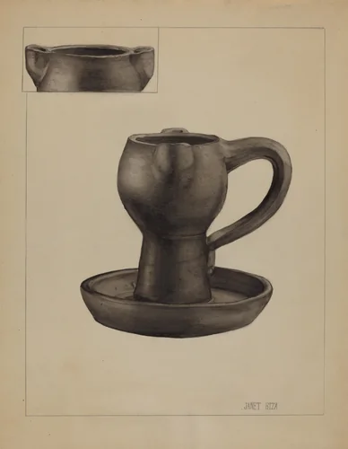 Grease Lamp by Janet Riza, index of american design, 1936