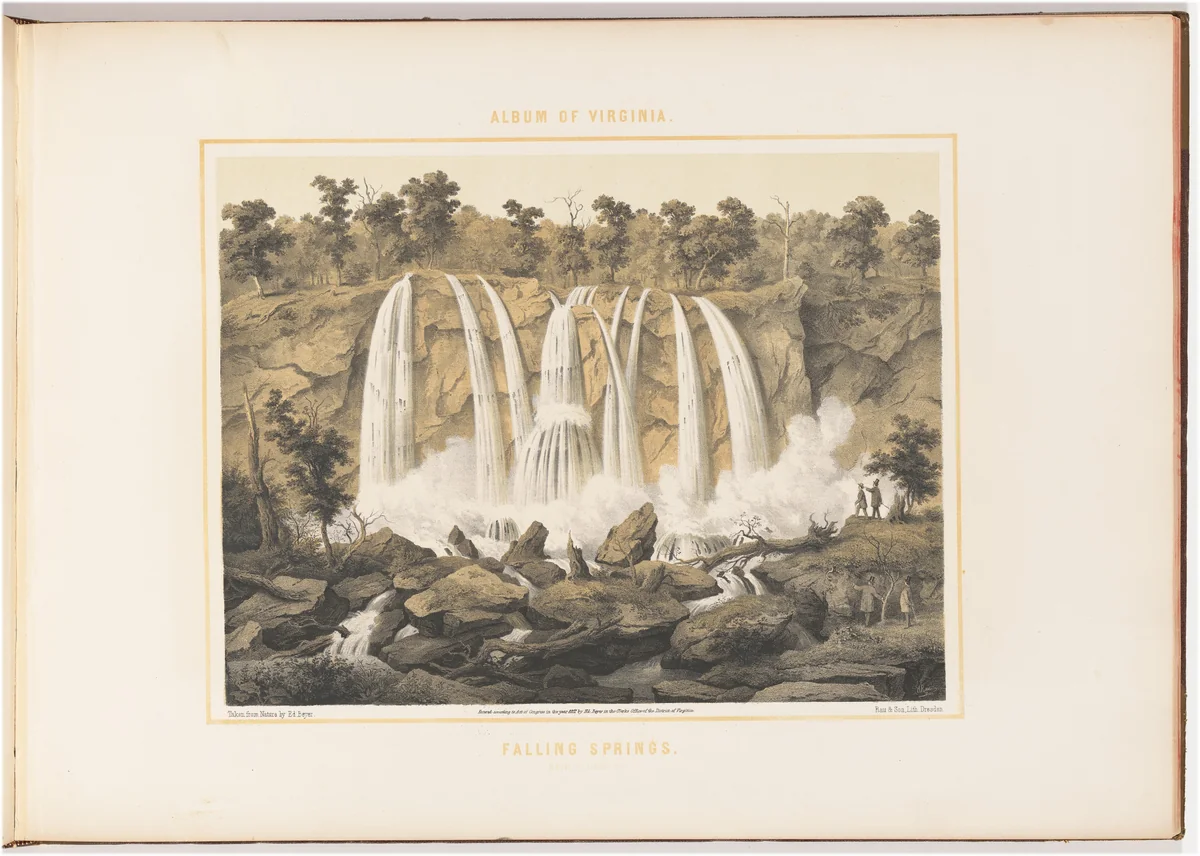 Falling Springs by Woldemar Rau, print, 1857