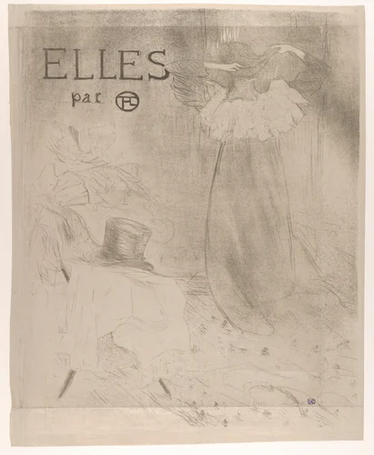 Elles (portfolio cover) by Henri de Toulouse-Lautrec, print, 1896