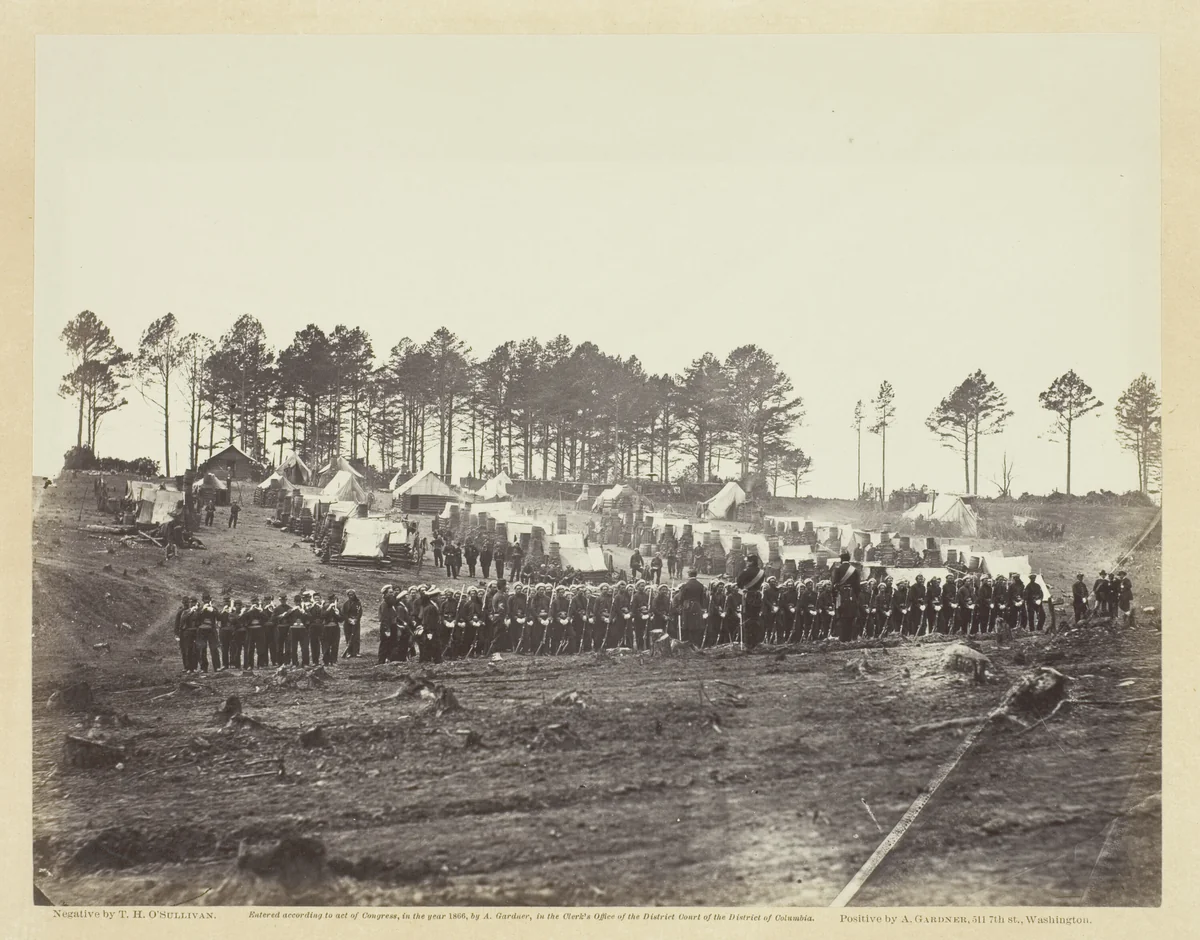Guard Mount, Head-Quarters Army of the Potomac by Timothy O'Sullivan, photograph, 1864