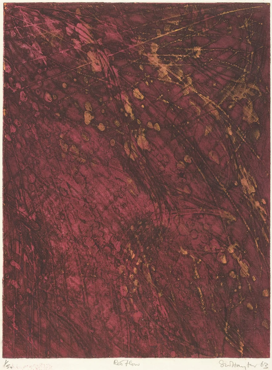 Red Flow by Stanley William Hayter, print, 1963