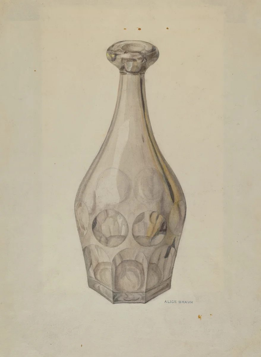 Decanter (Ashberton Pattern) by Alice Braun, index of american design, 1940