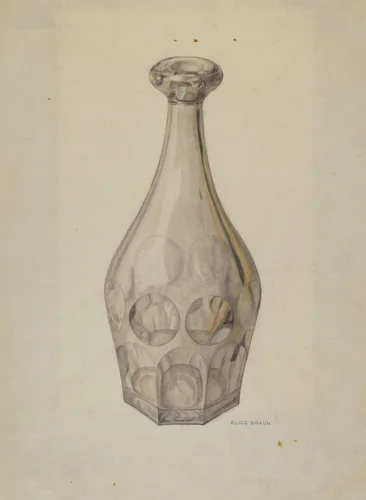 Decanter (Ashberton Pattern) by Alice Braun, index of american design, 1940