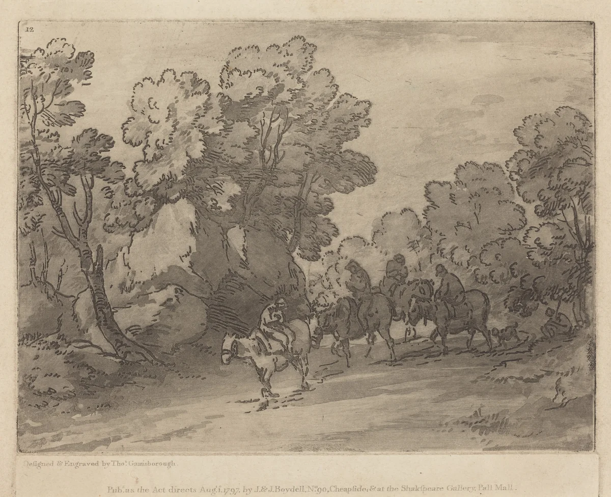Wooded Landscape with Riders by Thomas Gainsborough
John Boydell
Josiah Boydell, print, 1780-1797