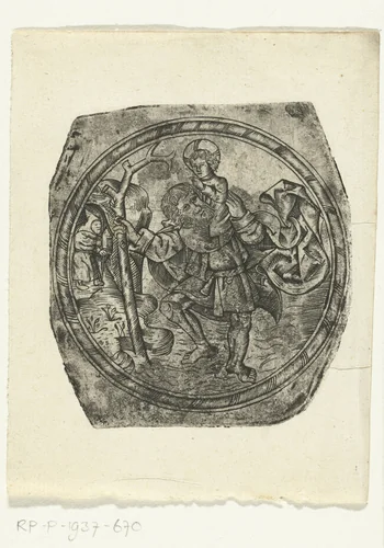 Heilige Christoffel by anonymous, print, 1550-1600