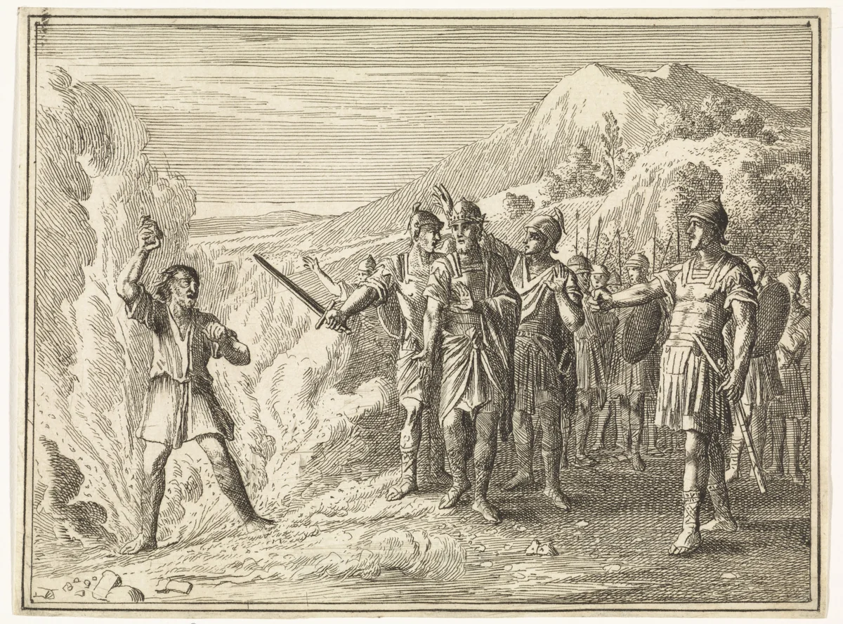 Simi vervloekt koning David by Caspar Luyken, print, 1712