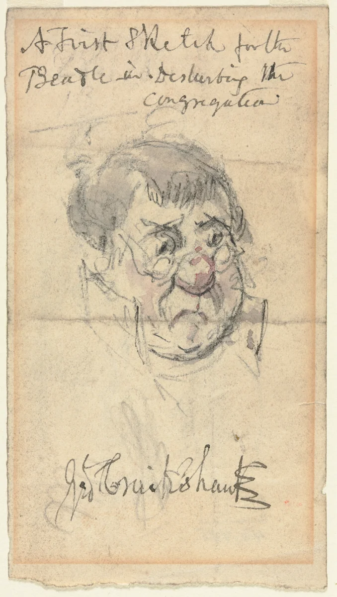 The Beadle by George Cruikshank, drawing, 1800-1878
