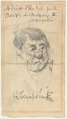 The Beadle by George Cruikshank, drawing, 1800-1878