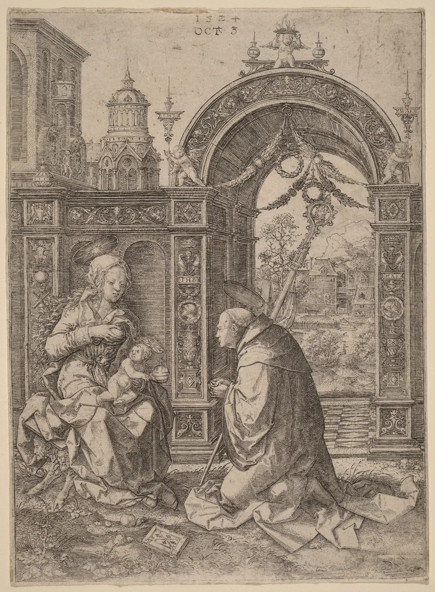 The Vision of Saint Bernard by Dirk Jacobsz Vellert, print, 1524