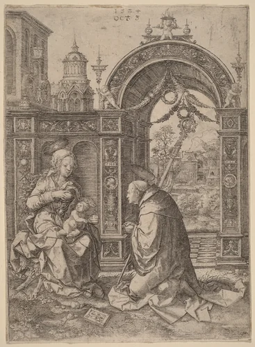 The Vision of Saint Bernard by Dirk Jacobsz Vellert, print, 1524