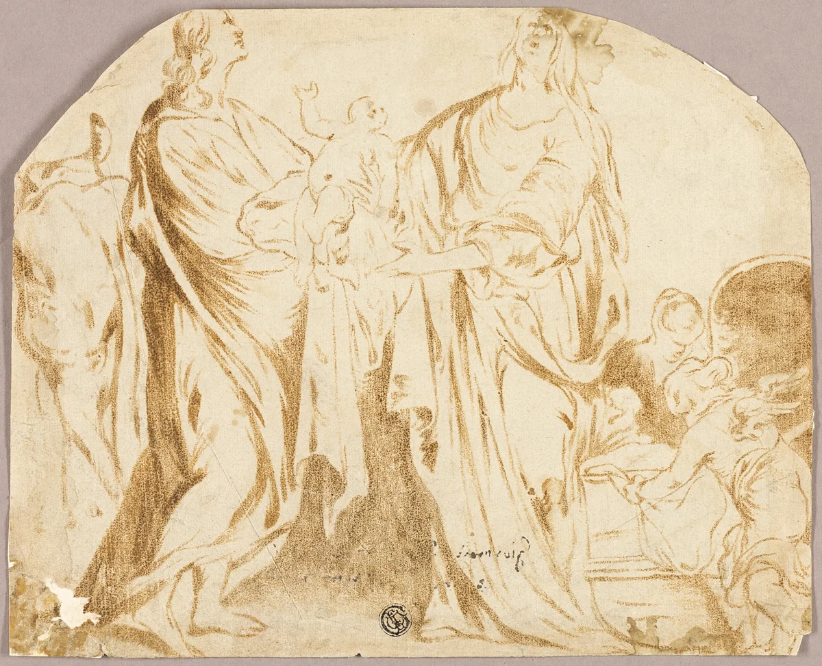 Presentation in the Temple by Antonie van Dyck or Giovanni Segala, drawing, 1619-1641