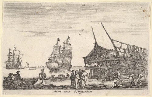 Another view of Amsterdam (Autre vue d'Amsterdam), from "Views of seaports" (Vues de ports de mar) by Stefano della Bella, print, 1647