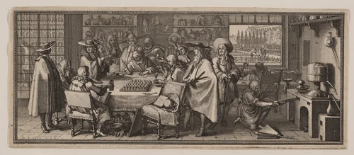 Laboratoire dans le Jardin Royale des Plantes by Sébastien Leclerc, print, 1645-1714
