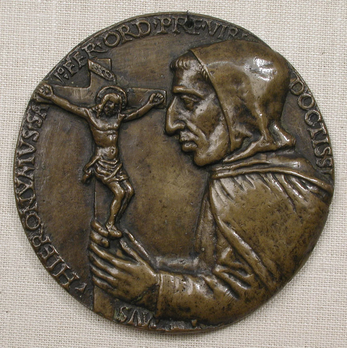Girolamo Savonarola (1452–1498) by Niccolò Fiorentino, metalwork, 1485-1499