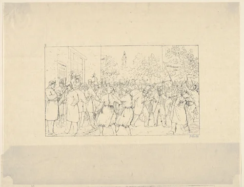 Election in Baltimore, November, 1862 (from Confederate War Etchings) by Adalbert John Volck, print, 1861-1863