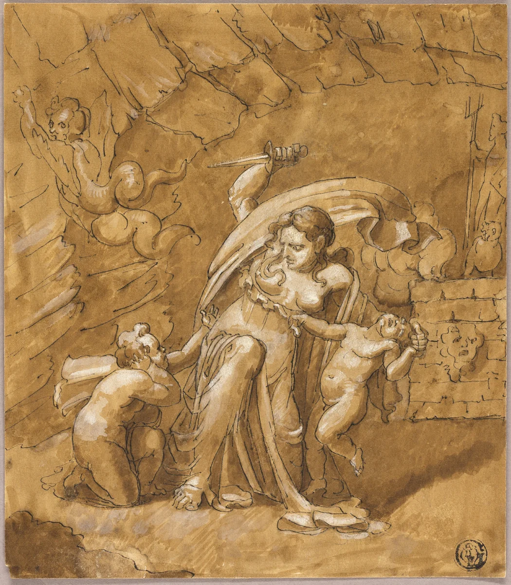 Medea Killing Her Children by William Blake, drawing, 1777-1827