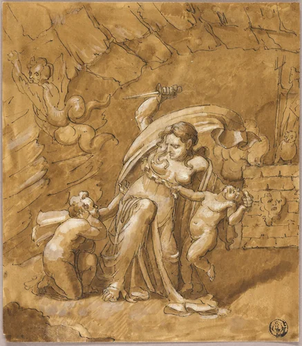 Medea Killing Her Children by William Blake, drawing, 1777-1827