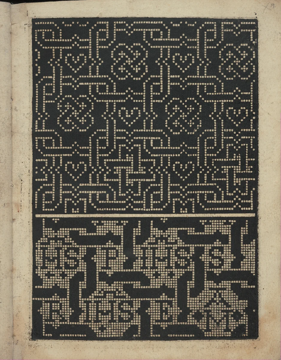 Libbretto nouellamete composto per maestro Domenico da Sera...lauorare di ogni sorte di punti, page 19 (recto) by Domenico da Sera, book, 1532